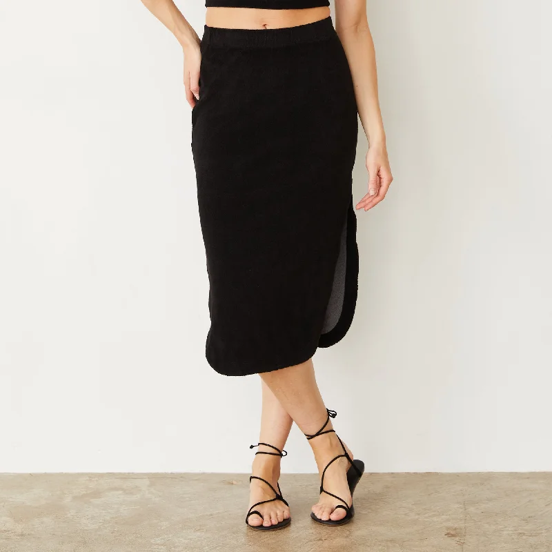 Fashion Forward Outfits Terry Cloth Midi Skirt