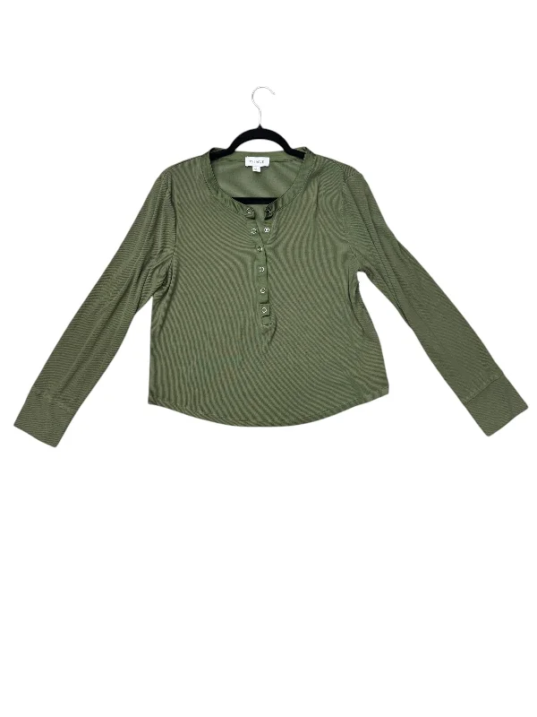 Top Long Sleeve By Evereve In Green, Size: L