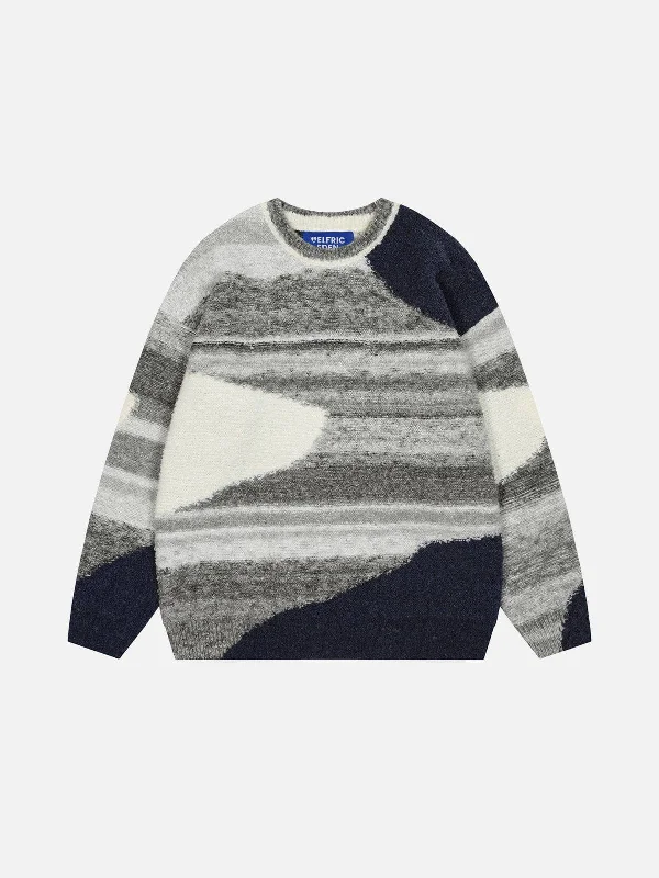 Daily Essentials Aelfric Eden Irregular Color Blocking Sweater