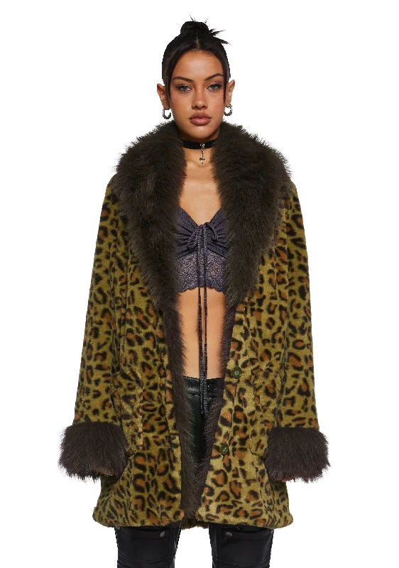 Soft Textures Wild Aura Faux Fur Coat