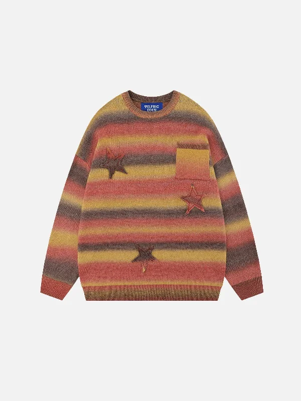 Spring Fashion Aelfric Eden Gradient Stripe Star Sweater