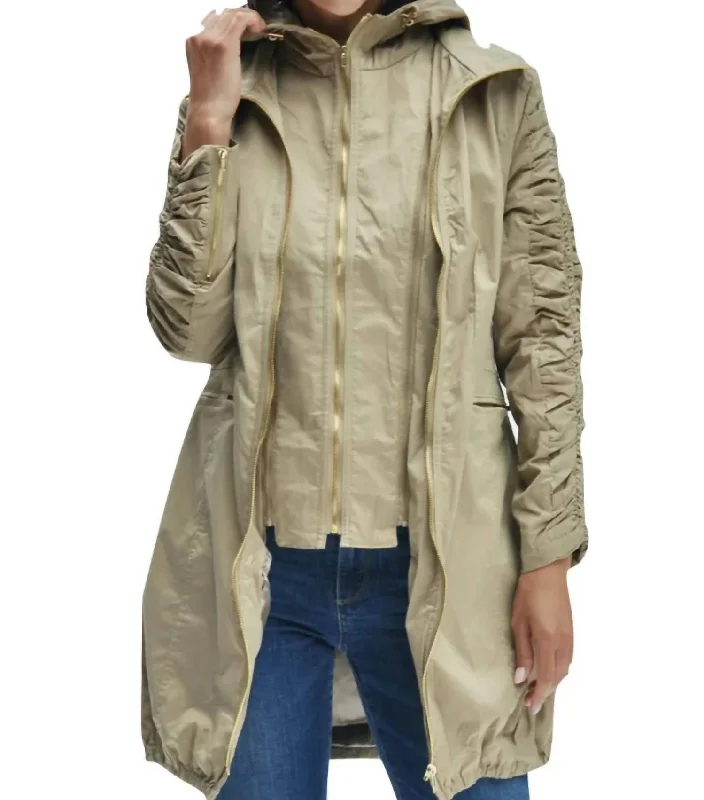 Best Deals Of The Season Elena Full Length Jacket In Khaki