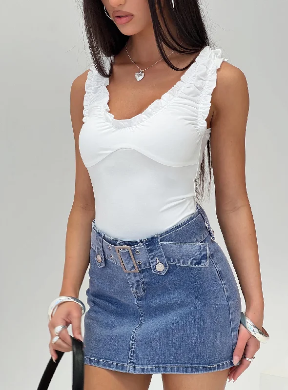 Trendy And Individual Women's Fashion Soul Love Bodysuit White