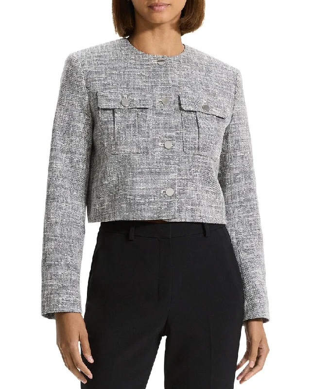 Parisian Effortless Chic Style Theory Tweed Jacket