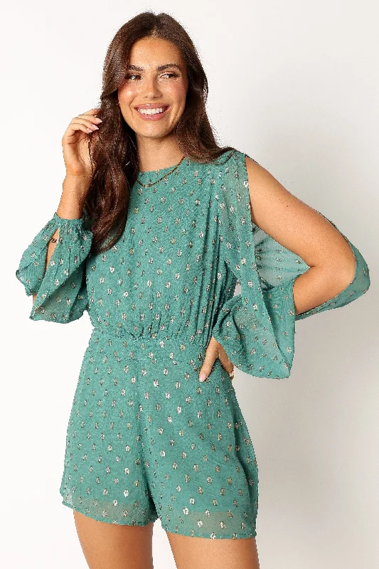 Chic Styles Karma Romper - Teal