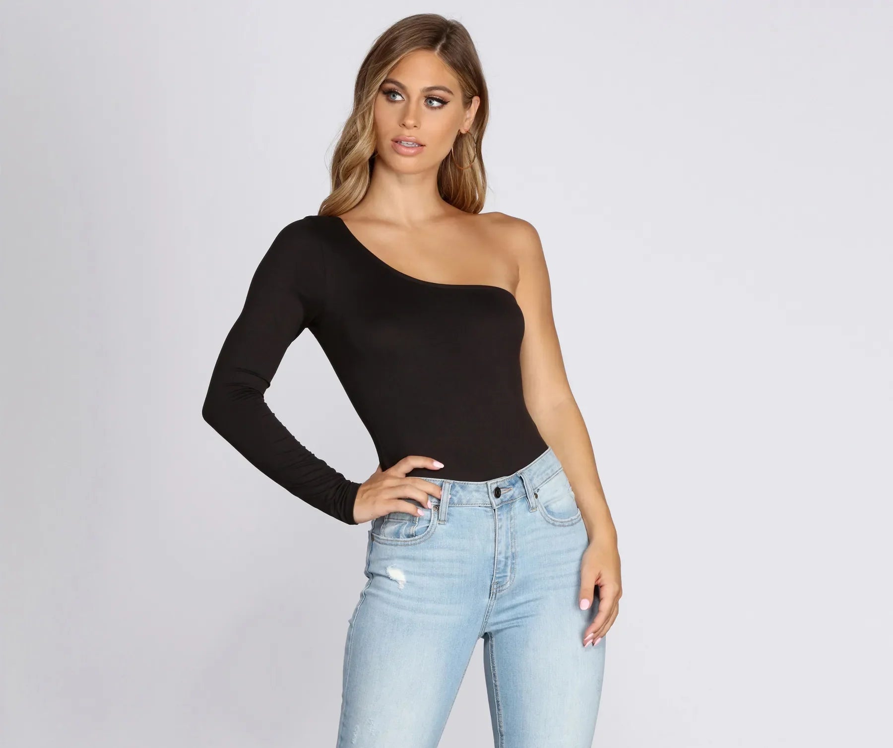 Style Without Limits One Sleeve Knit Bodysuit