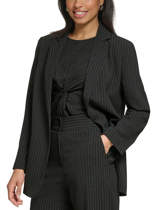 Fashion Sale Womens Pinstripe Polyester One-Button Blazer