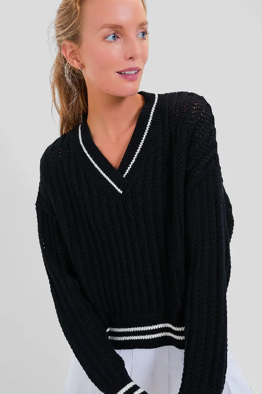 Seasonal Sale Black Cropped Irene Sweater