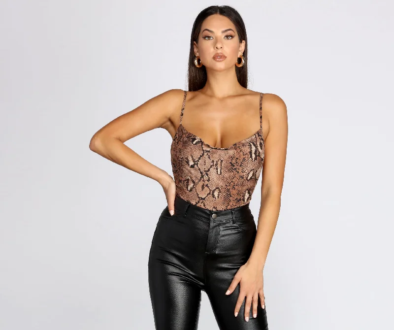 Elegant Attire For The Modern Lady Wild And Free Cowl Neck Bodysuit