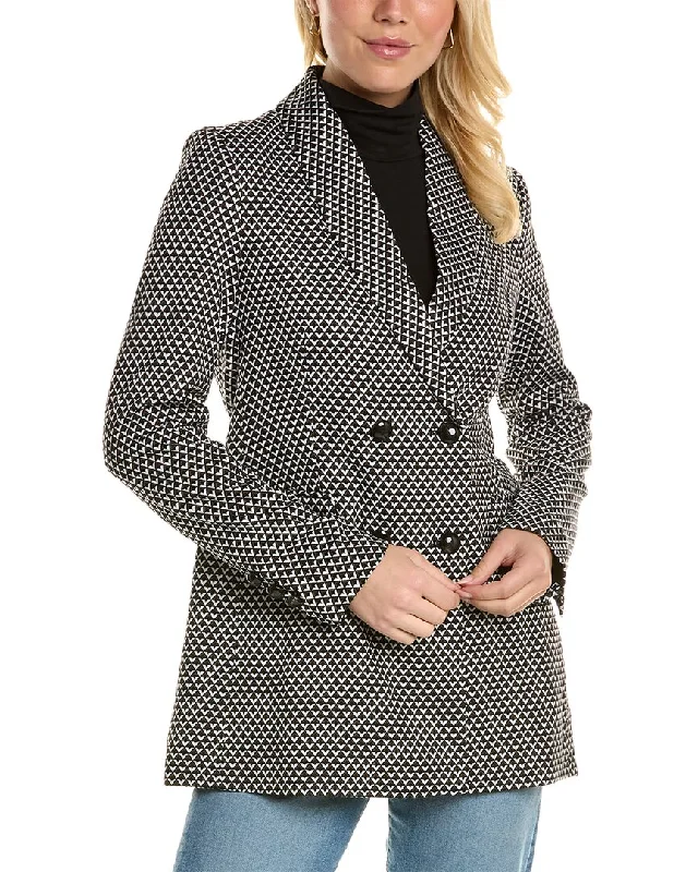 Budget Friendly T Tahari Shawl Collar Double-Breasted Blazer