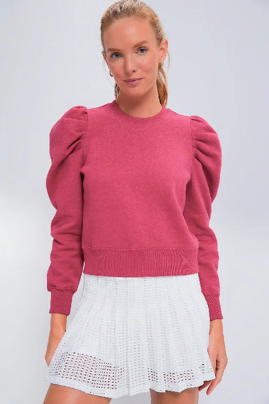 Big Savings Heathered Pink Puff Sleeve Maisie Pullover