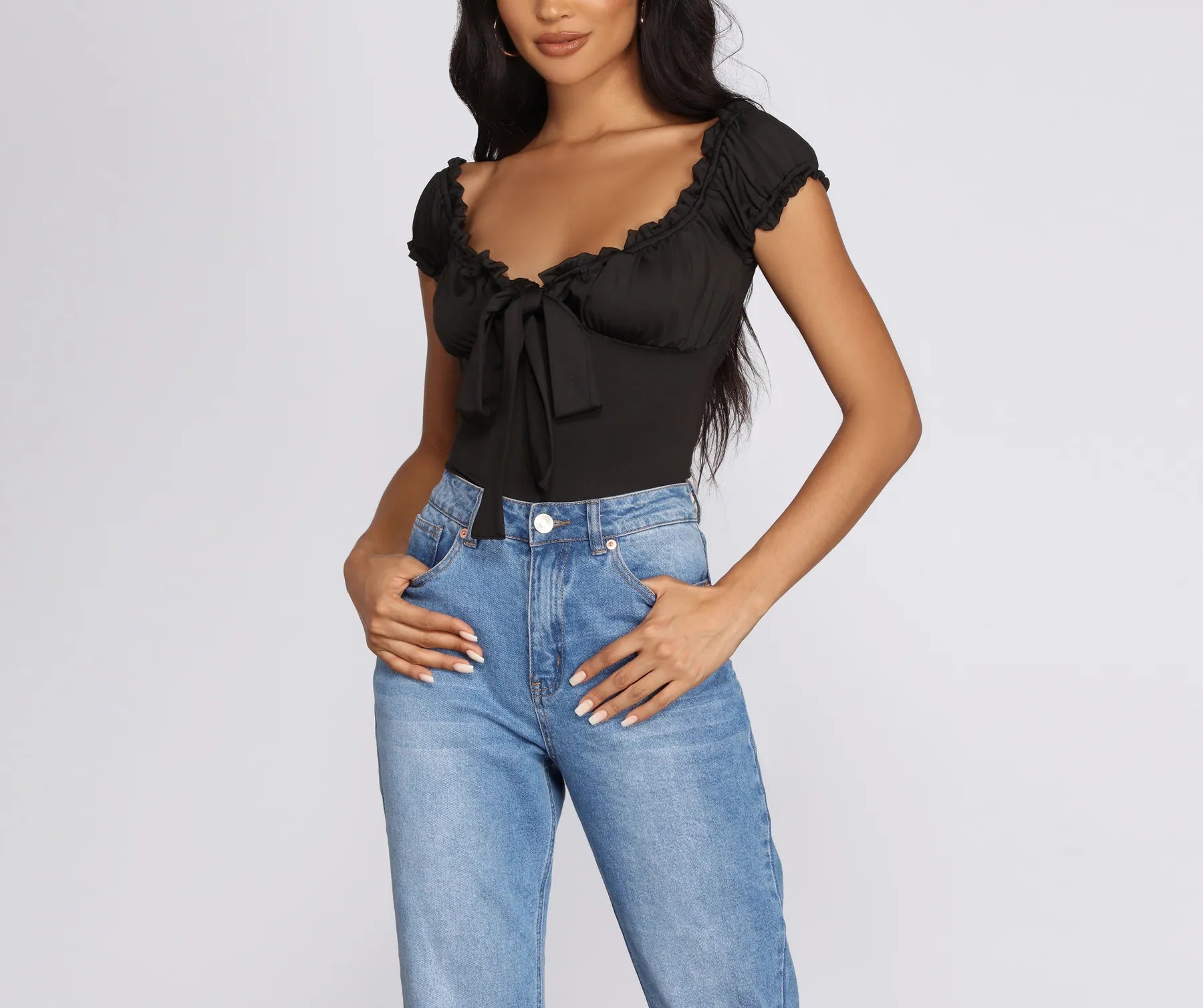 New Styles Just In Be Honest Ruched Tie Front Top