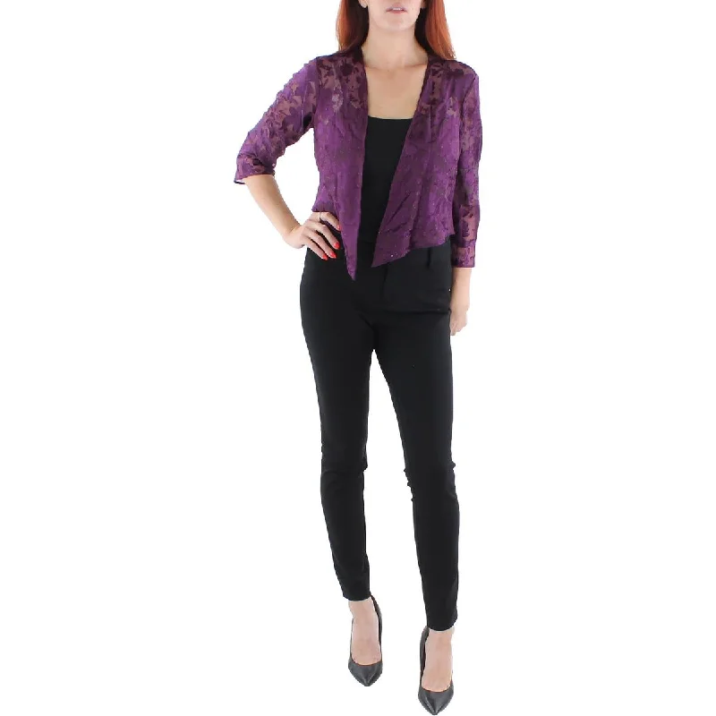 Trend Alert Womens Jacquard Burnout Bolero