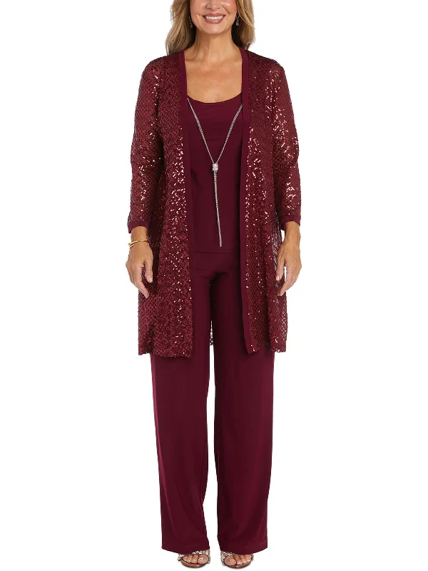 Weekend Exclusive Womens Mesh 4PC Pant Suit