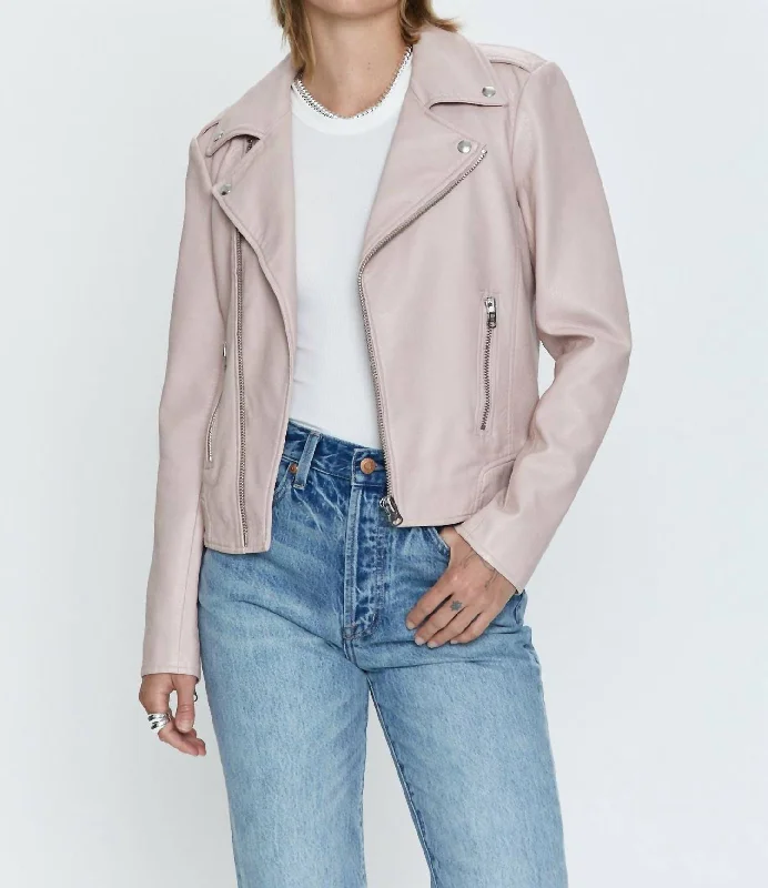 Trend Forward Women's Wear Nicolette Mod Moto Jacket In Mellow Rose