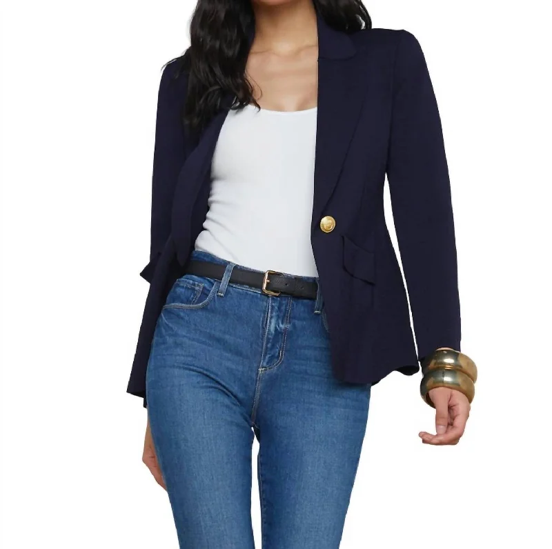 Chic Everyday Wear Chamberlain Knit Blazer In Midnight