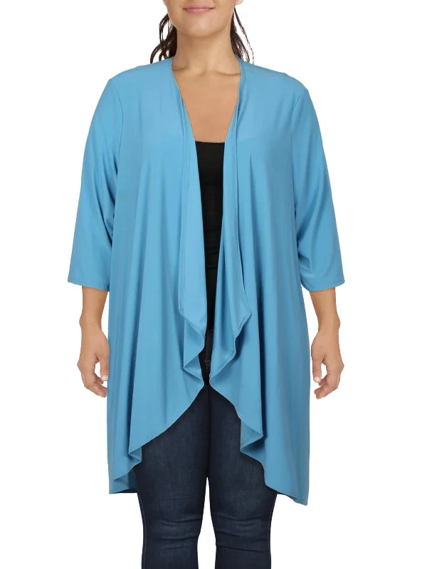 Clearance Event Plus Womens Open Front Drapey Duster Blazer