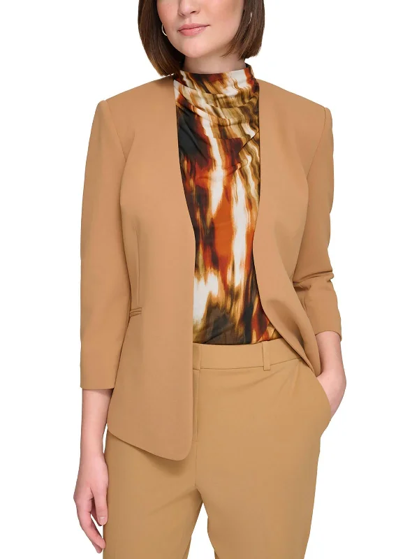 Runway Inspired Wear Womens Scuba Office Wear Open-Front Blazer