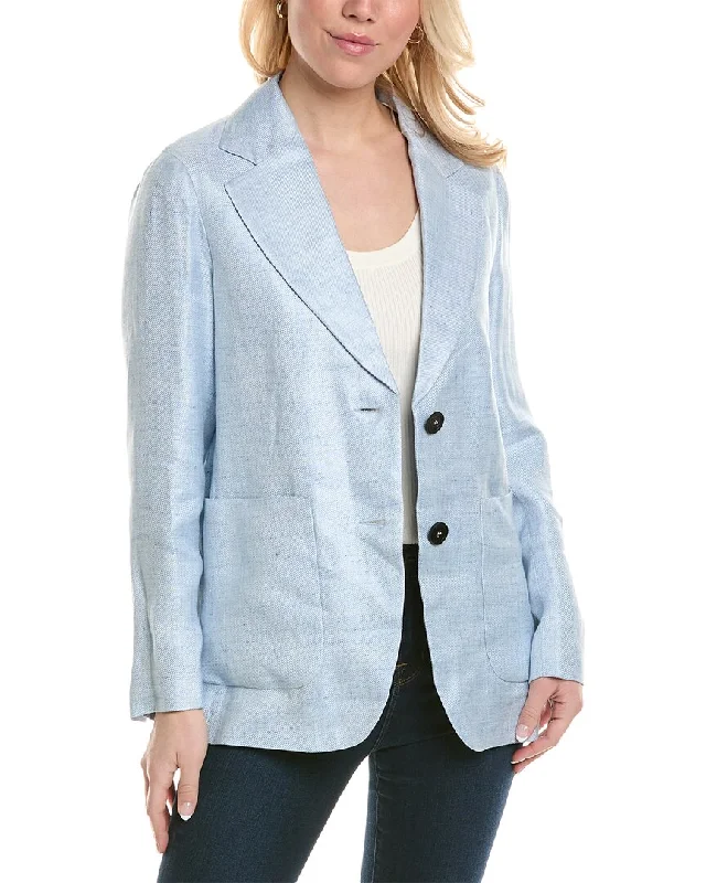 Romantic Detailing Peserico Linen-Blend Jacket