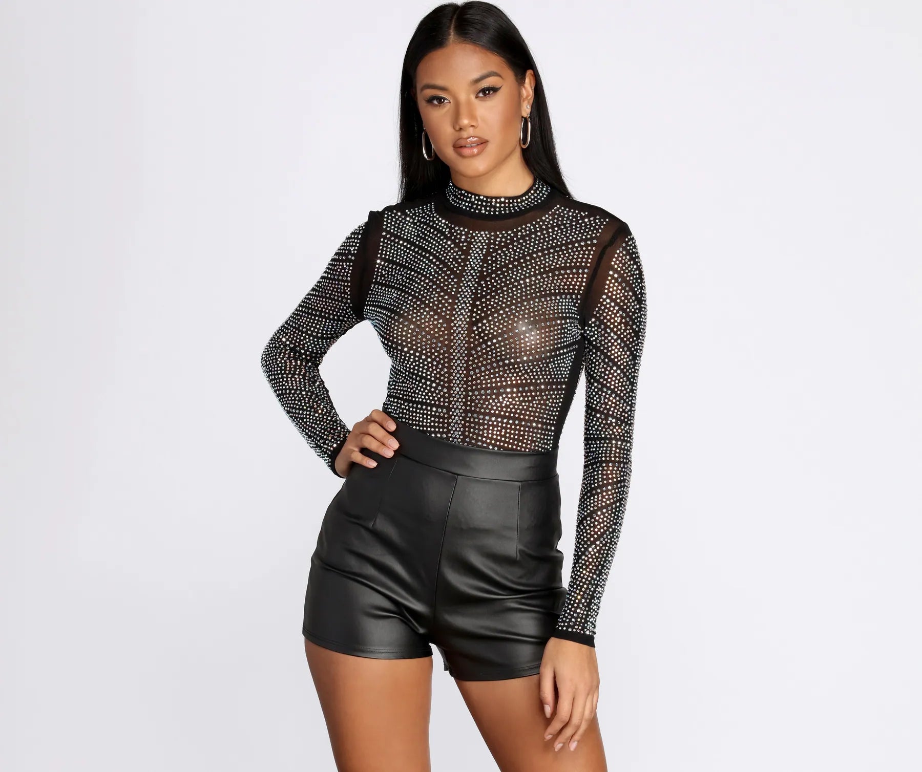 Premium Style On The Hunt Heat Stone Sheer Bodysuit