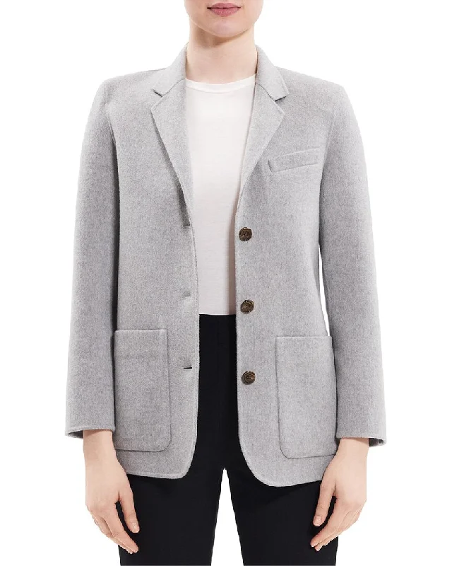 Chic Trend Collection Theory Elbow Patch Wool & Cashmere-Blend Blazer