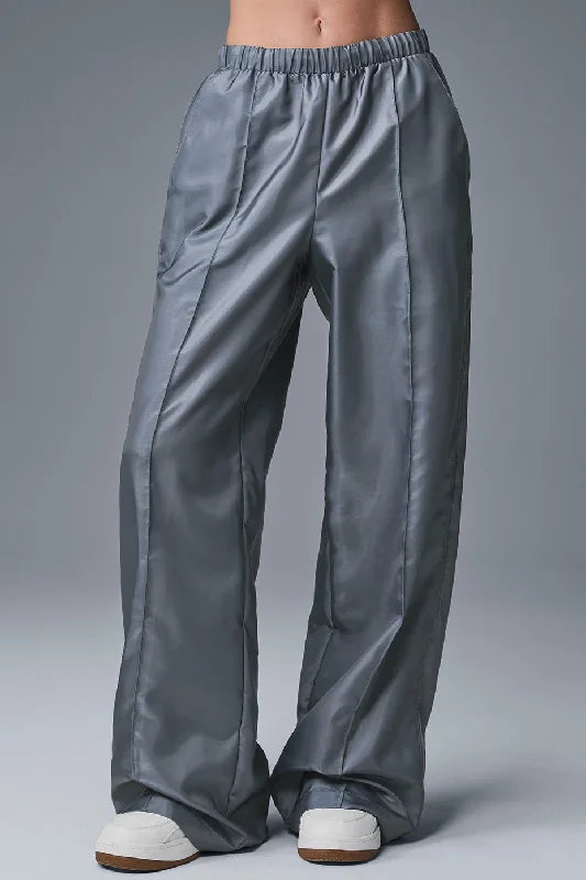 Coastal Beach - Inspired Style Afterglow Wide Leg Track Pant - Steel Grey