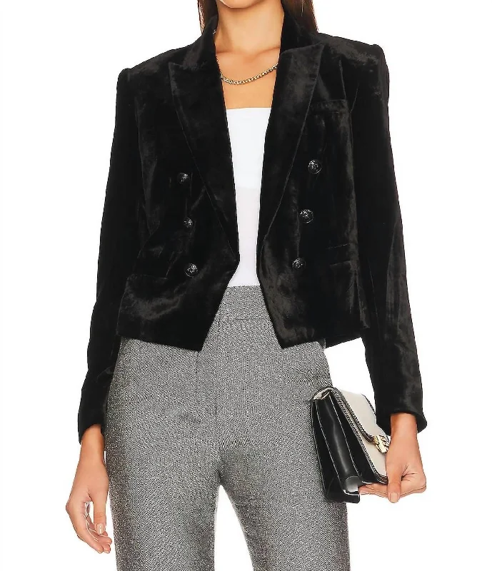 Holiday Attire Sale Brooke Double Breasted Crop Blazer In Black