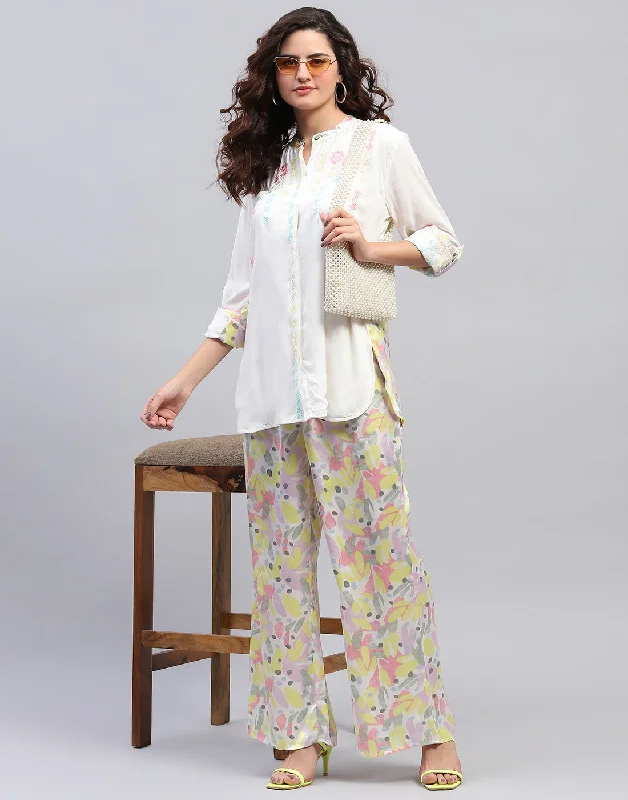 Unbeatable Prices Women Off White Embroidered Front Open Full Sleeve Cords Set