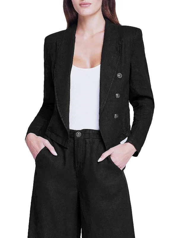 Chic & Cozy Apparel Wayne Womens Crop Work Wear Double-Breasted Blazer