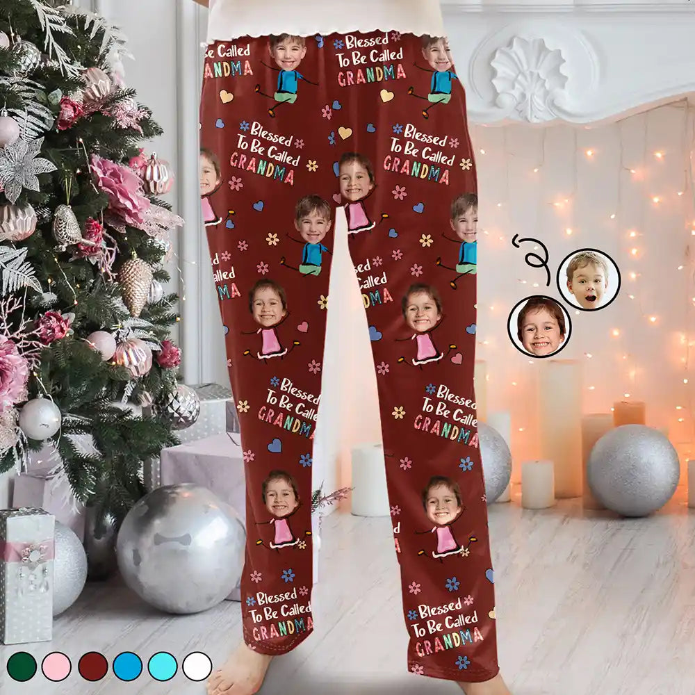 End Of Month Blowout Custom Photo Bless To Be Called Grandma Nana - Personalized Pajama Pants