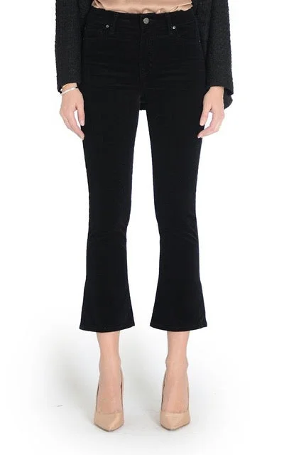 Trend Forward Women's Wear JUNIPER CROP FLARE IN MIDNIGHT BABY CORD