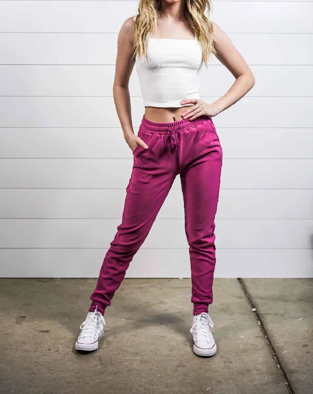 Grab Romantic Date - Night Styles Now Women's Joggers In Raspberry